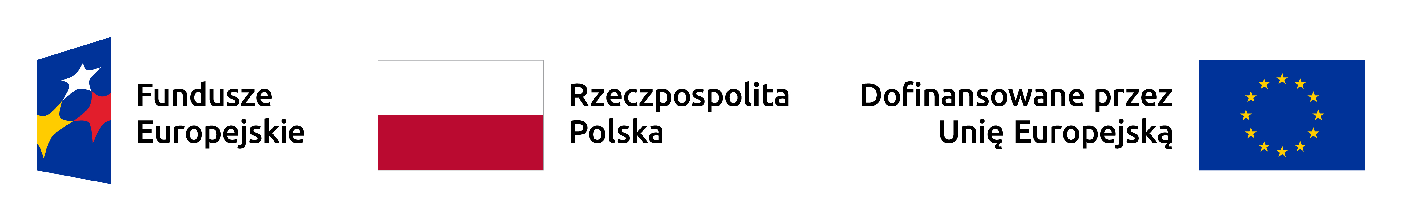 Zestawienie znaków: Fundusze Europejskie, Barwy Rzeczypospolitej Polskiej, Unia Europejska